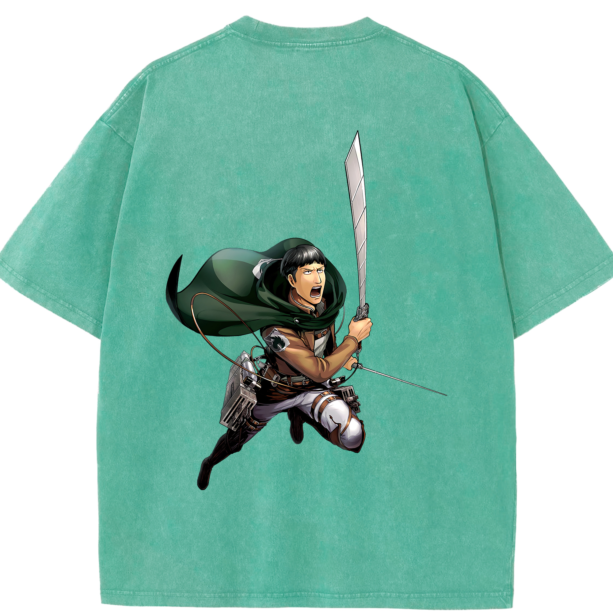 （画像用） 進撃の巨人 Attack on Titan 綿100% ヴィンテージ風 半袖Tシャツ（背面プリント）